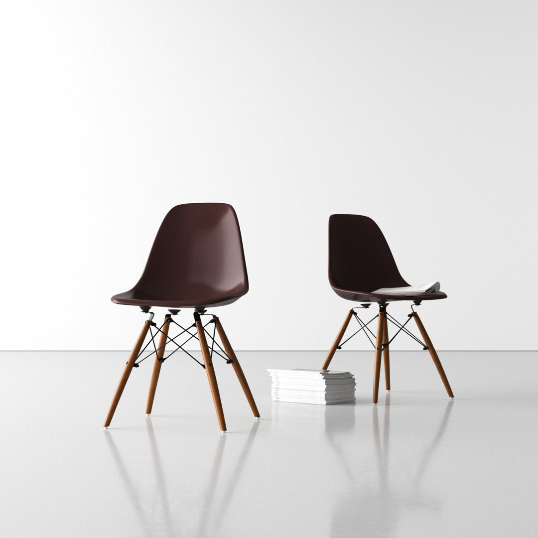 Jordan Side Chair (Set of 2) AllModern Seat Color: Brown, Leg Color: Walnut - Image 2