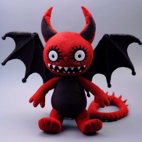 Goth Red Dragon Stuffed Anima