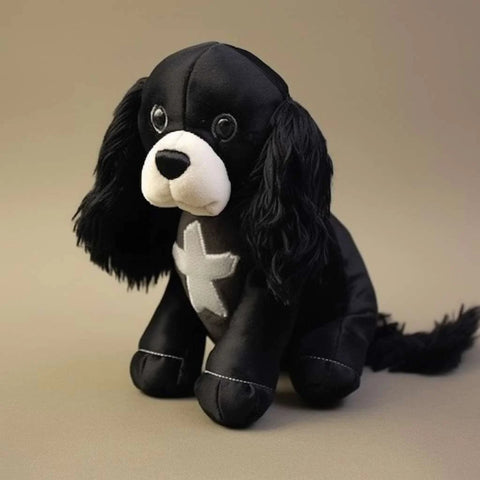 Animal en peluche de chien épagneul britannique noir