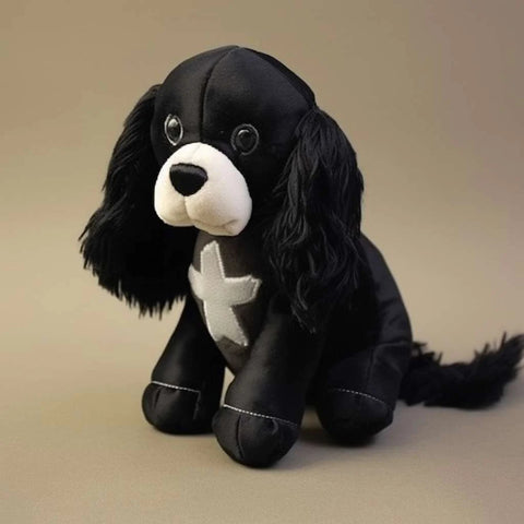 Black British Spaniel Dog Stuffed Animal
