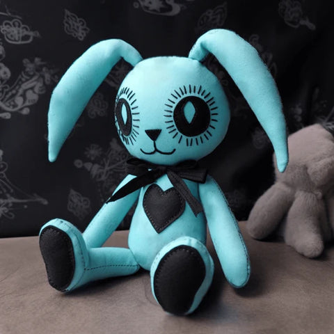 8. Blue Cute Emo Bunny Stuffed Animal