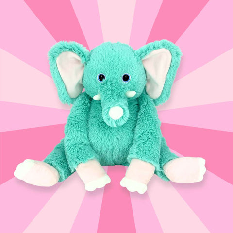 Cute Weighted Green Elephant Plush Toy