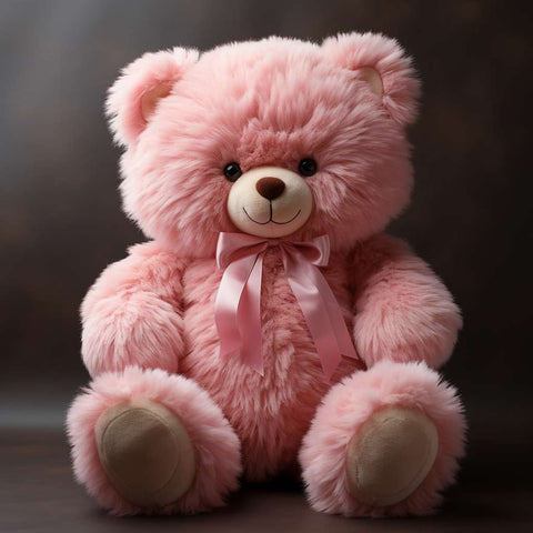 Peluche ours rose géant