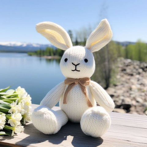 White Rabbit Knitted Stuffed Animal