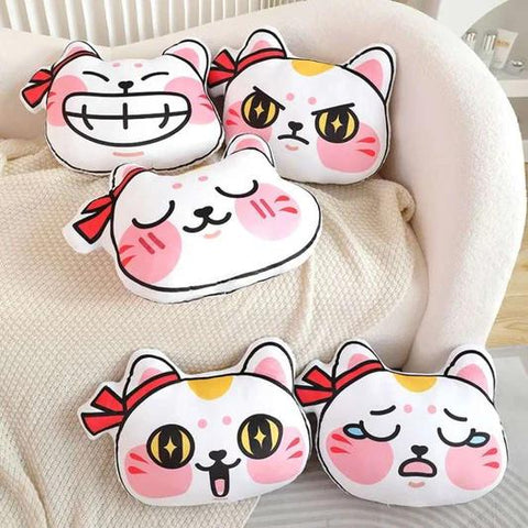 Kawaii Emoji Cat Stuffed Animal Pillow