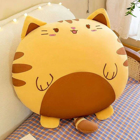 Kawaii Round Cat Stuffed Animal Pillow