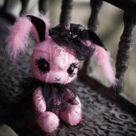 Pink plush emo bunny