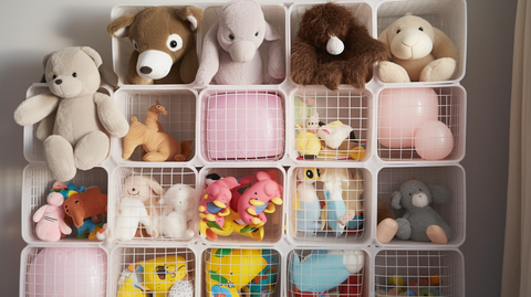 Plastic Grid Plate With Stuffed Animals 2