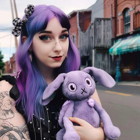 Purple Emo Bunny Stuffed Animal