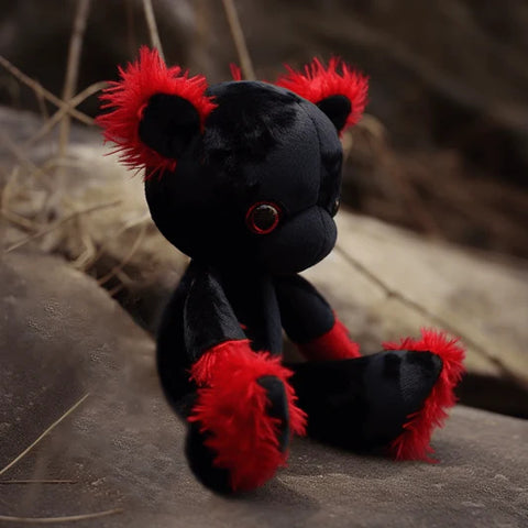 Roter und schwarzer Goth-Teddybär