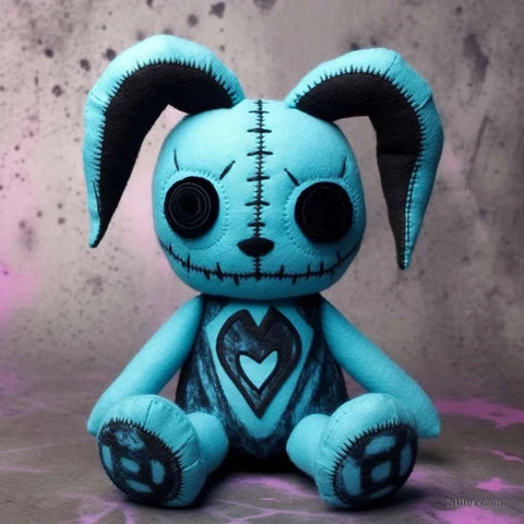 Scary voodoo arctic blue  bunny stuffed animal toy