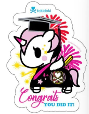 Tokidoki Graduation Unicorno Die Cut Sticker