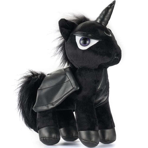 Weighted Goth Black Unicorn Stuffed Animal