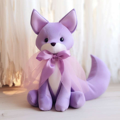 kawaii cute purple fox plush