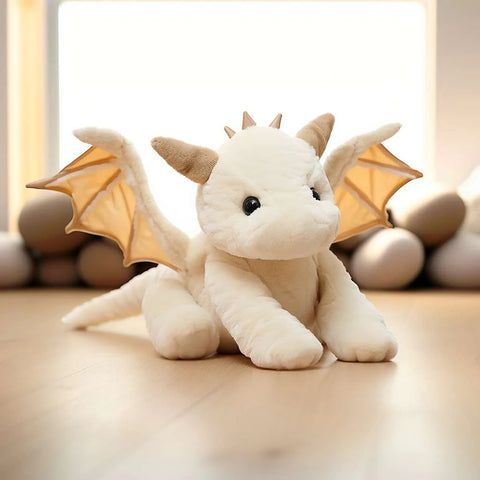a white baby dragon plush