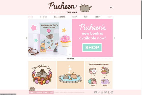 Screenshot from Pusheen official website