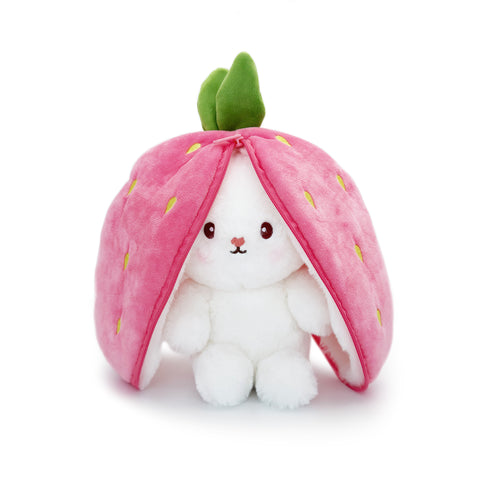 White Bunny Stuffed Animal in a Berry or Carrot