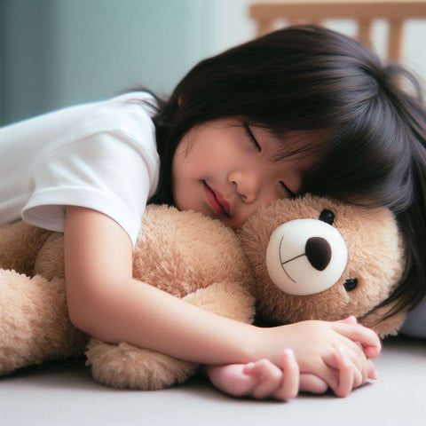 childhood sleep with plush