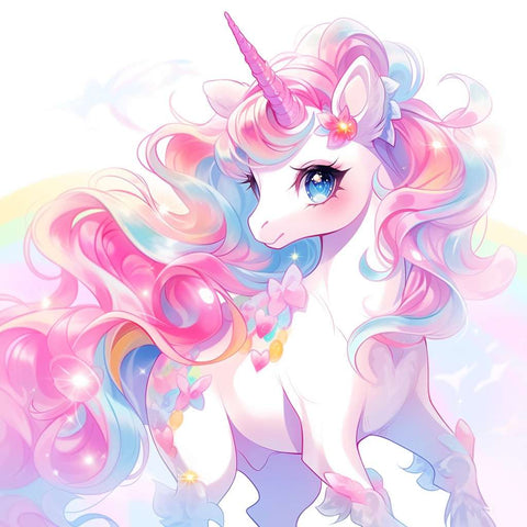 Rainbow colourful unicorn picture