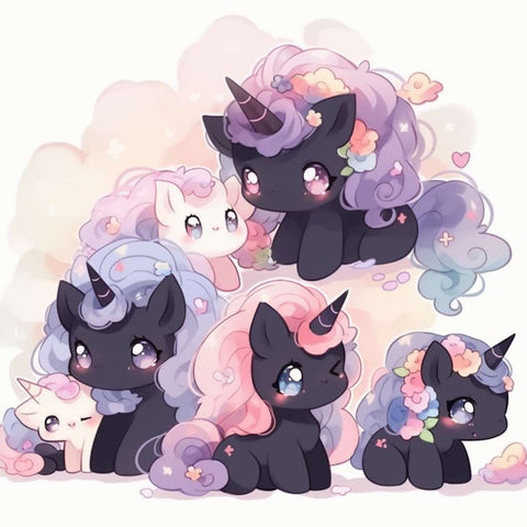 A bunch of cute baby unicorns
