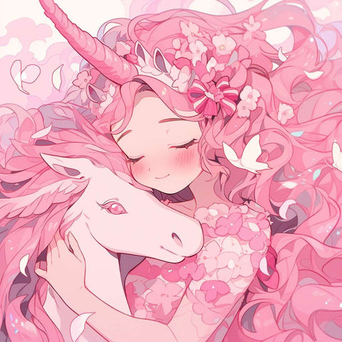 Kawaii Unicorn Girl Holding a Unicorn avatar