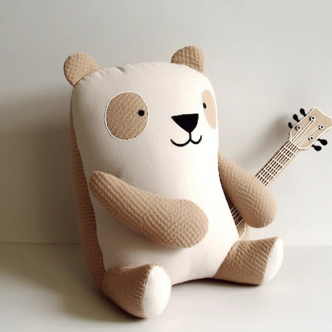Süße Panda-Plüschtier-Gitarre-Tapete
