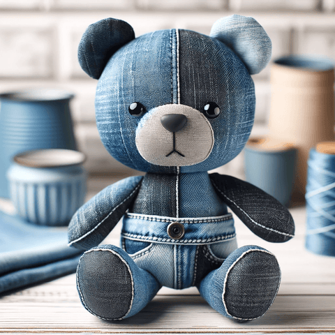 teddy bear made by denim