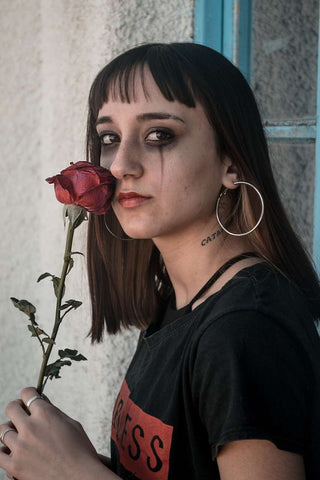flower rose makeup emo style girl