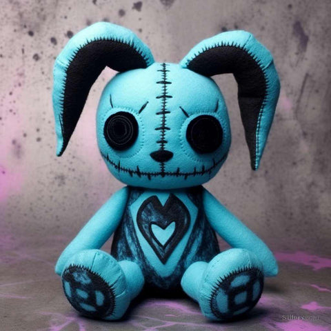 PlushThis Arctic Blue Voodoo Goth Bunny Plush