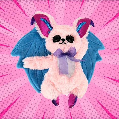 Mignon animal en peluche de chauve-souris moelleuse rose