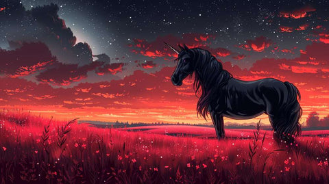 Red vibe black unicorn image
