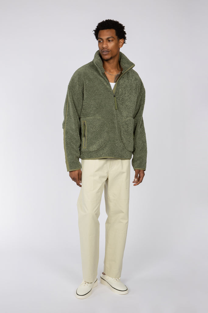 Quarter-Zip Shearling Fleece Pullover - Brown – SHADES OF GREY BY MICAH  COHEN