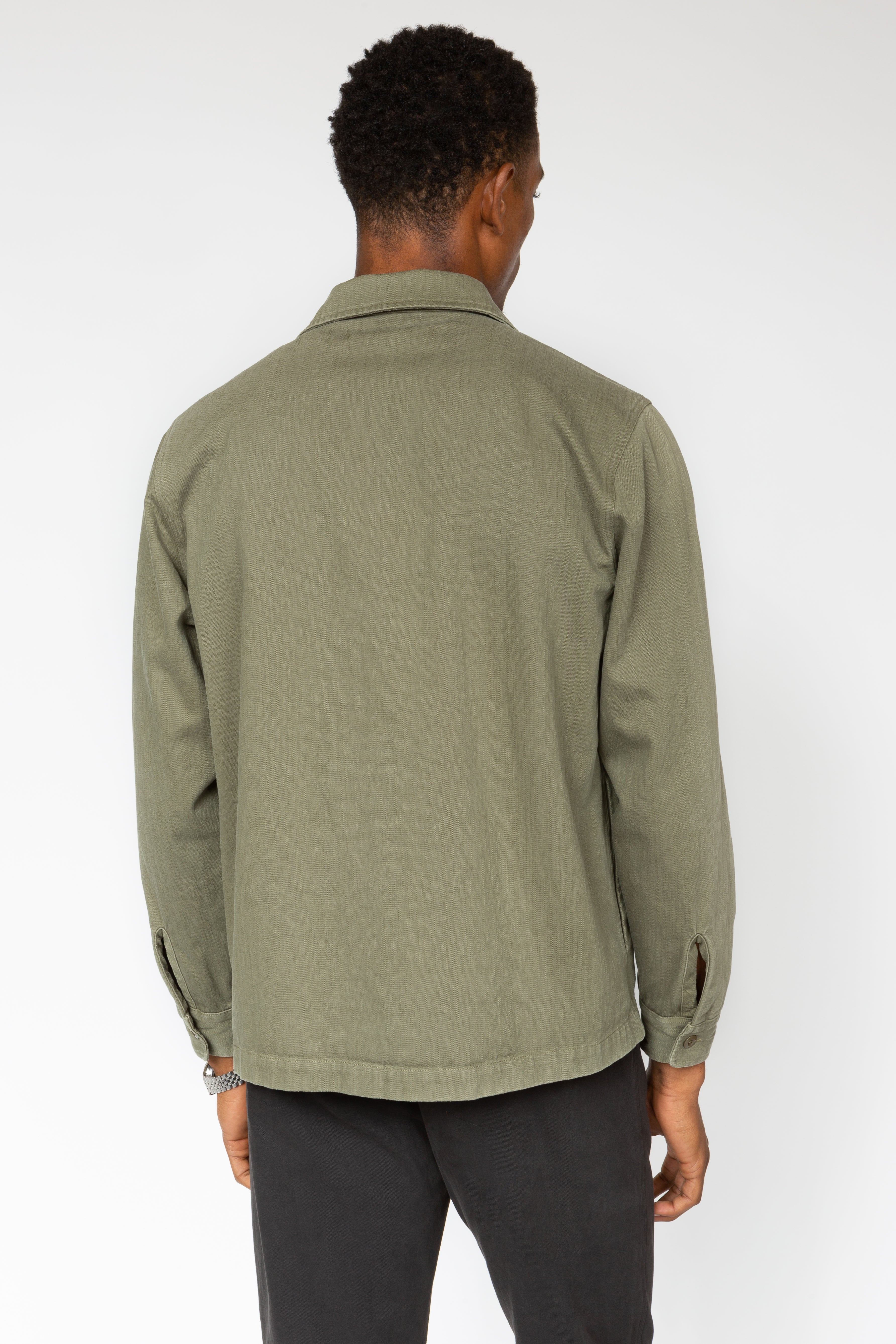 Military Overshirt - Olive Slub Twill