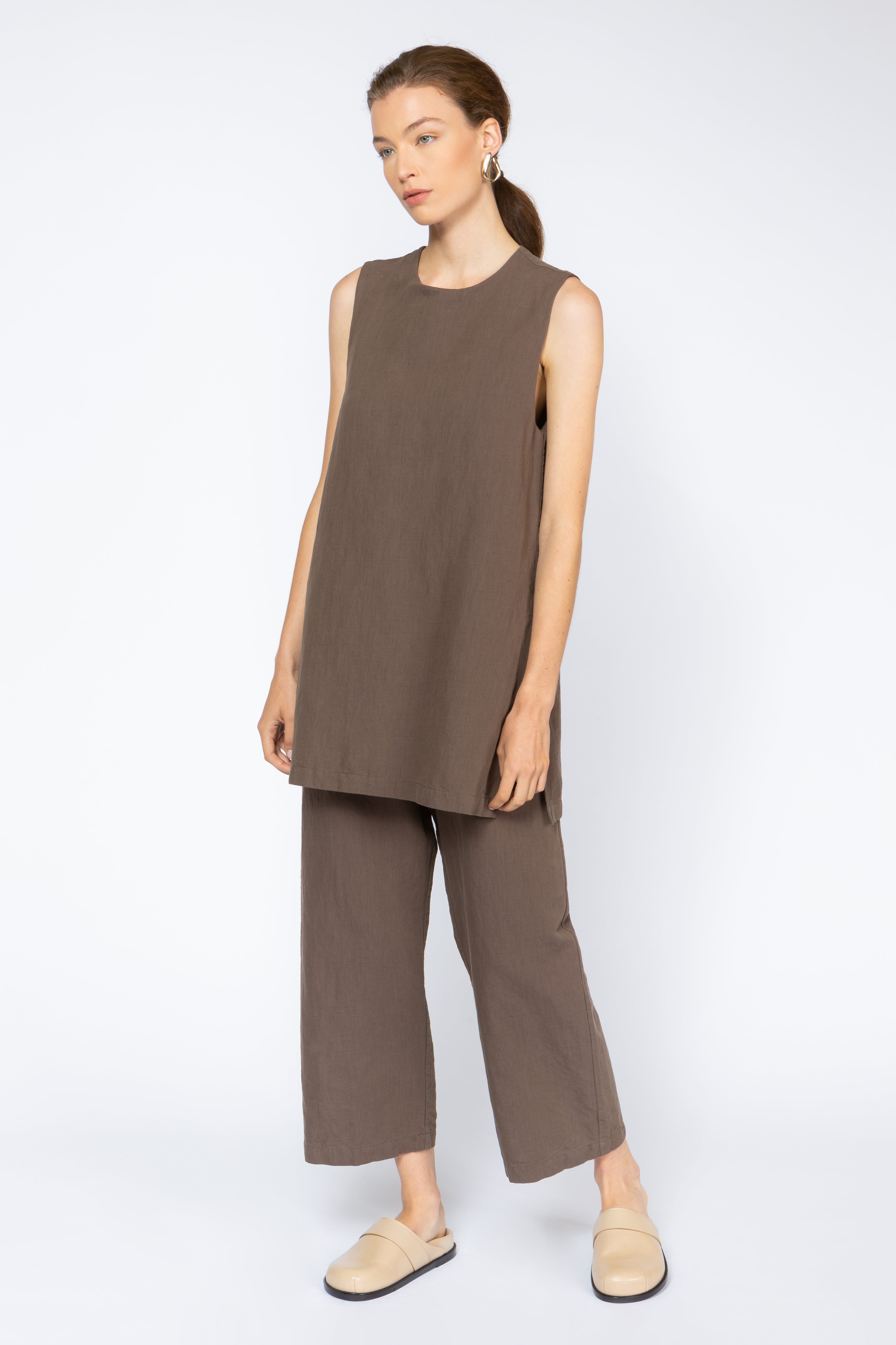 Two Layer Jumpsuit - Coffee Twill