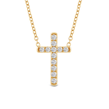 Petite Lab Created Diamond Cross Necklace