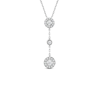 Composite & Halo Tiered Diamond Pendant