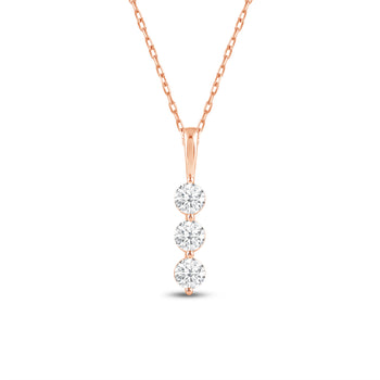 Lab Three Stone Diamond Journey Pendant