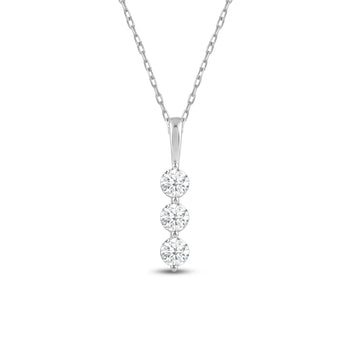 Lab Three Stone Diamond Journey Pendant