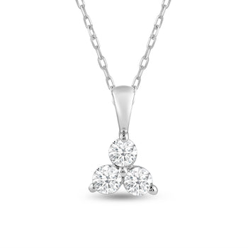 Lab Diamond Three Stone Cluster Pendant