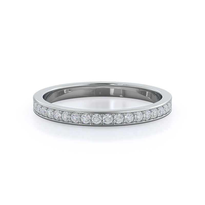 Channel & Pave Basket Diamond Wedding Band