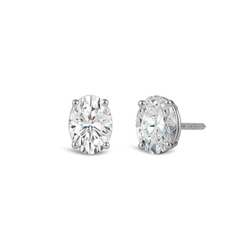 Classic Oval Diamond Stud Earrings