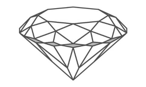 Diamond vector image showing girdle of a diamond