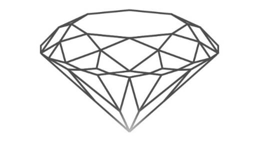 Diamond vector image showing culet of a diamond