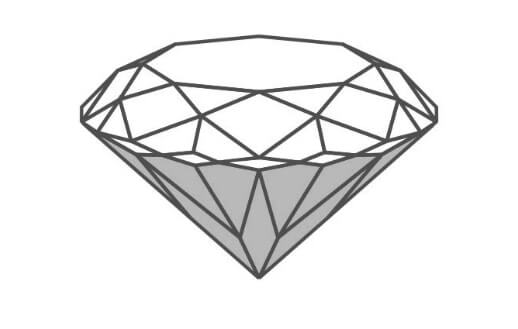 Diamond vector image showing pavilion of a diamond