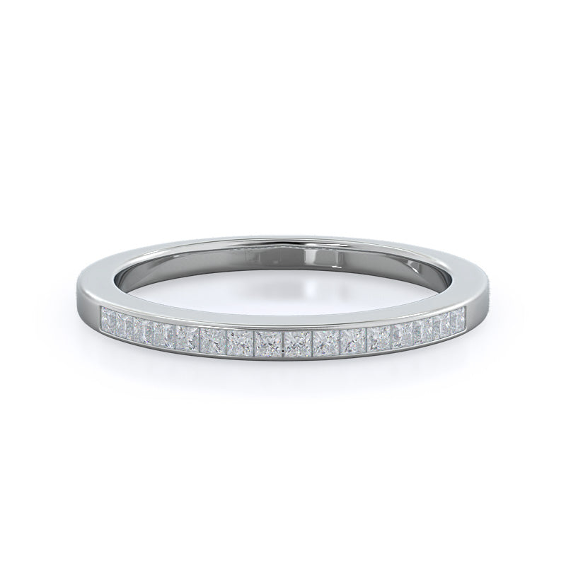 Princess Studded Diamond Wedding Band