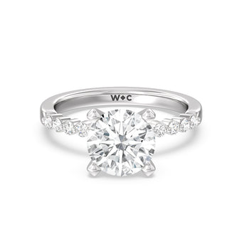 Under Bezeled Accent Diamond Engagement Ring