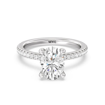 Pave Love Knot Diamond Engagement Ring