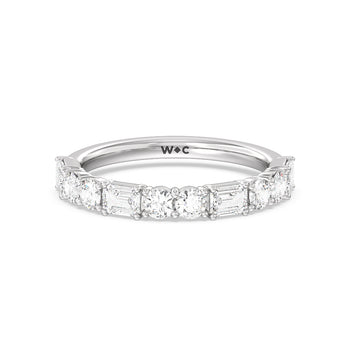 Halo Solitaire Fancy Cut Side Stones Lab Diamond Wedding Band