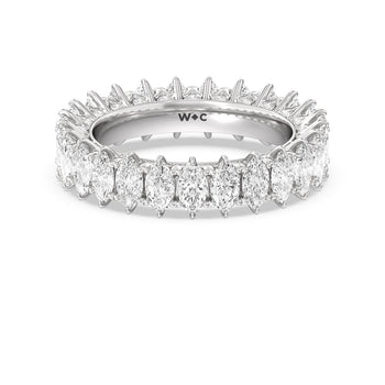 Marquise Split Prong Studded Eternity Ring