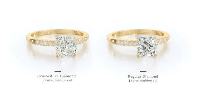 crushed ice vs regular yellow gold ring